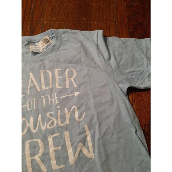 New Youth Medium Leader of the Cousin Crew Short Sleeve Tee T-Shirt Top Blue - Picture 4 of 4